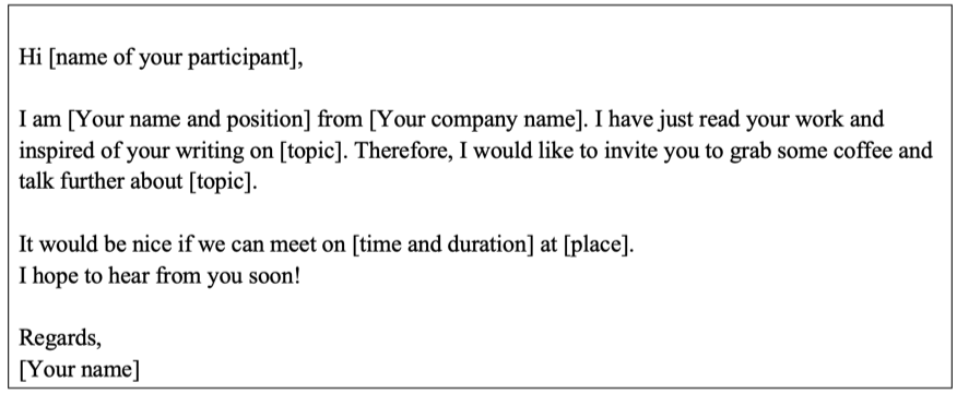 Networking email invitation
