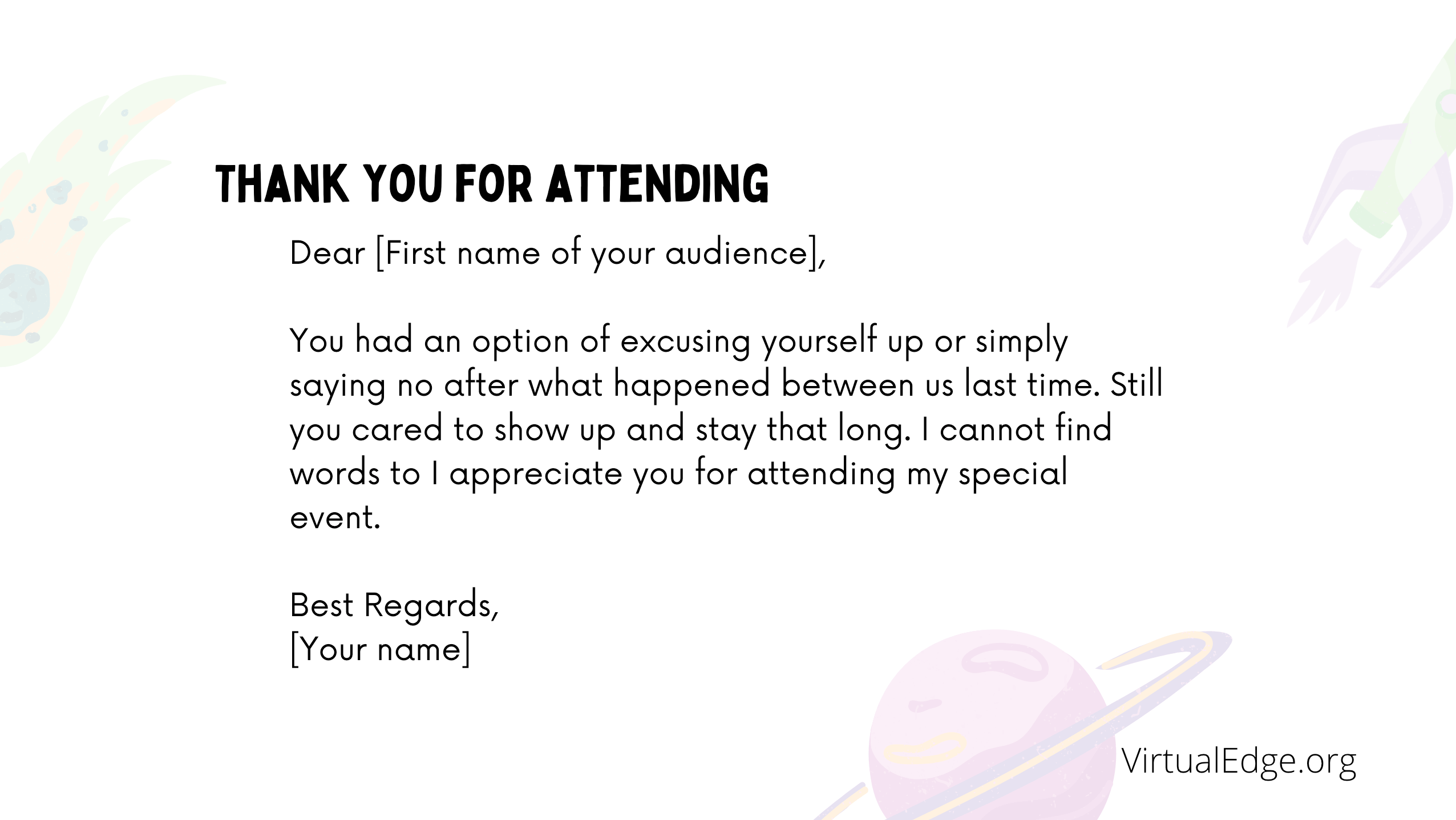 Best Thank you for attending letter