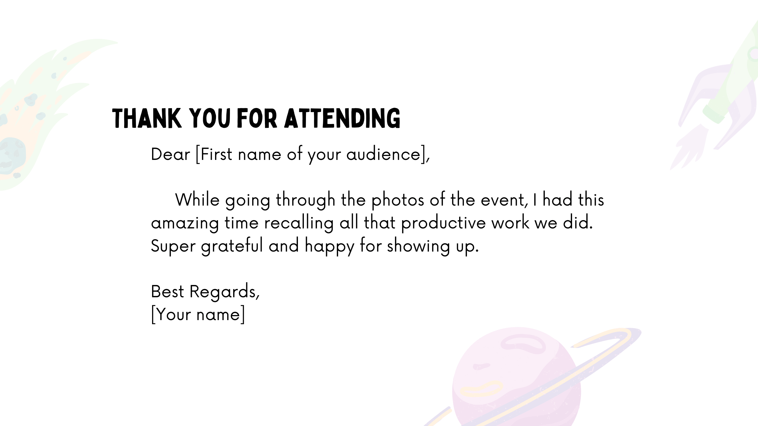 Best Thank you for attending letter