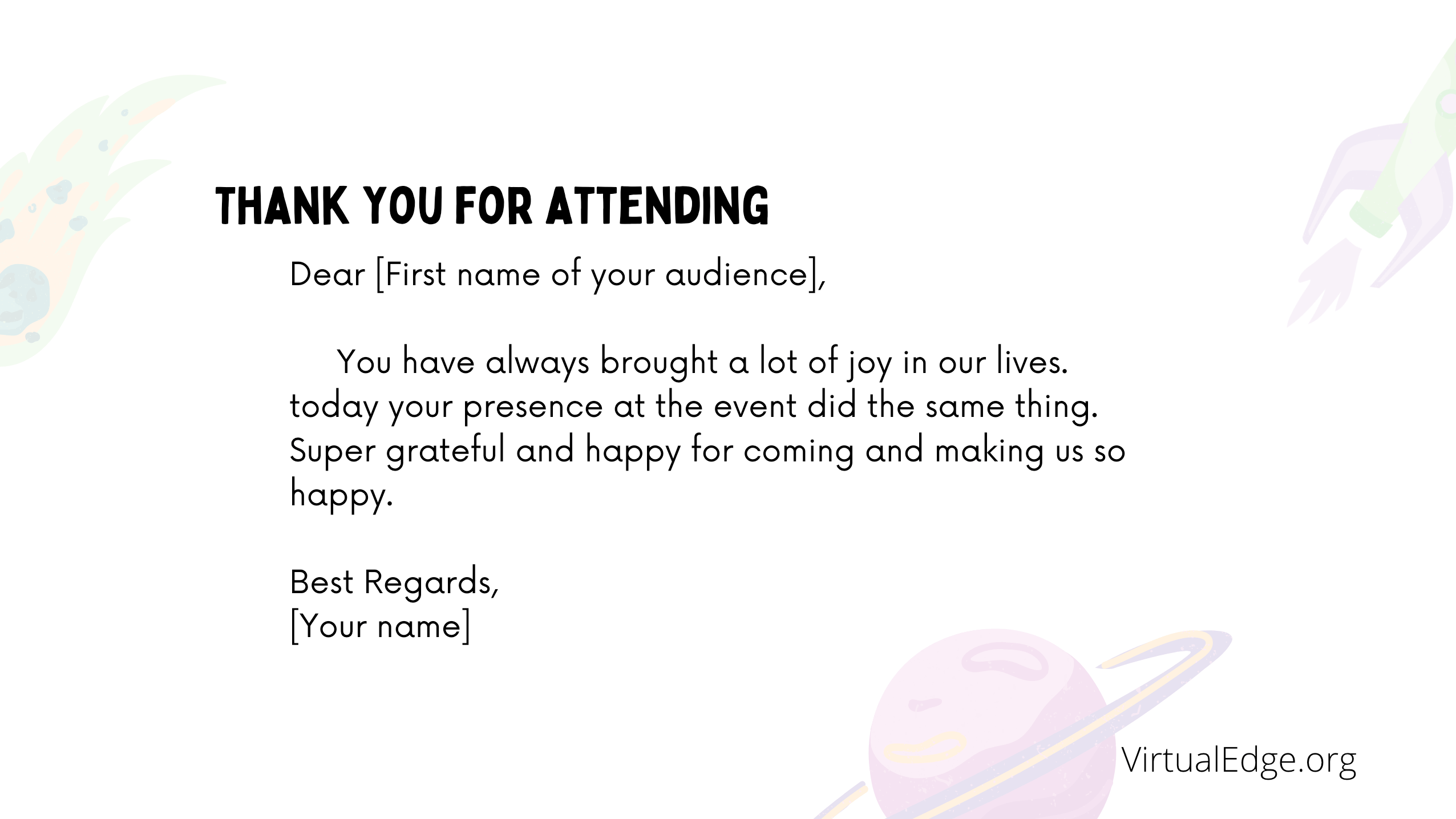 Thank you for attending letter