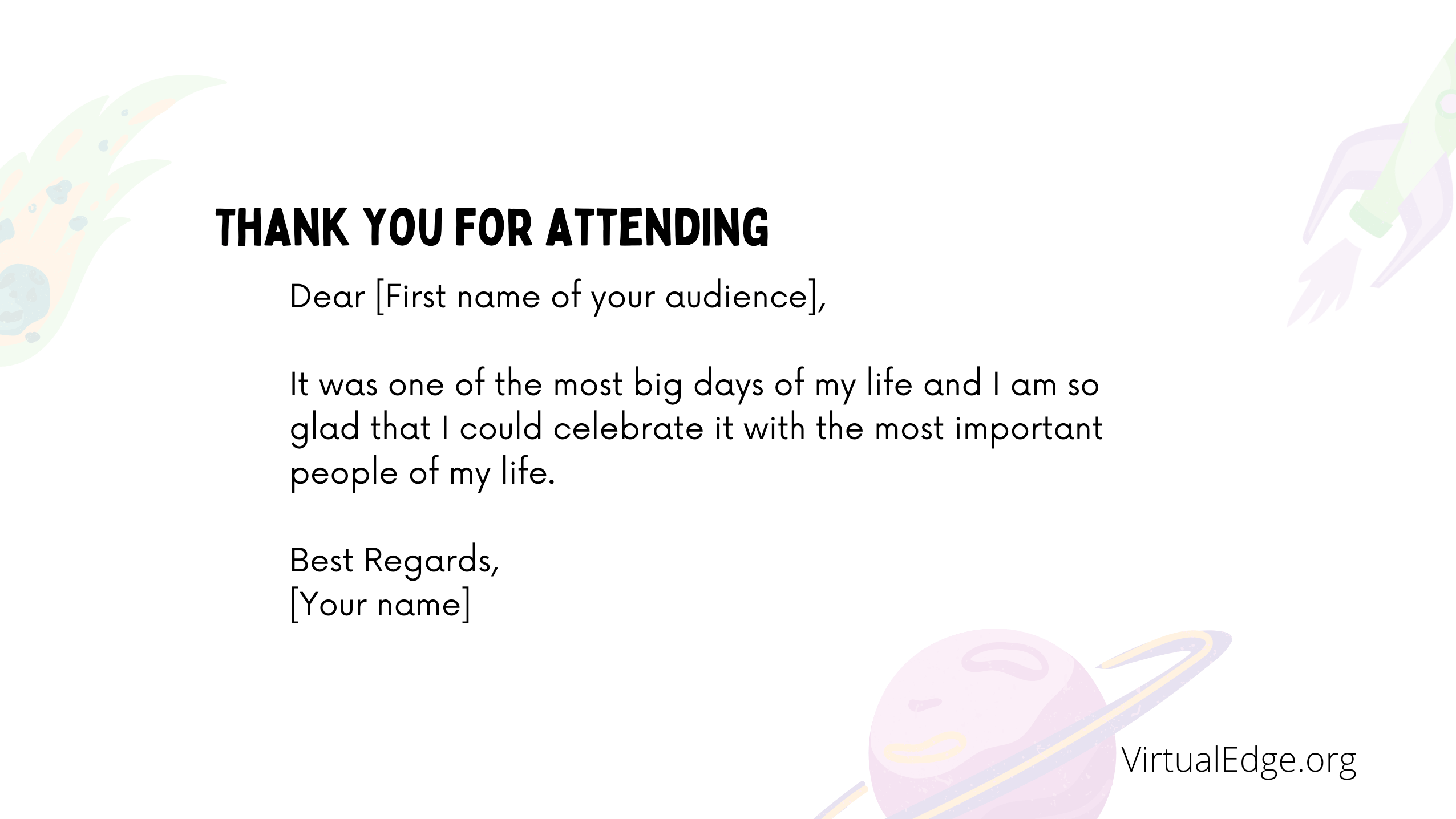 thank you for attending letter